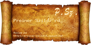 Preiner Szilárd névjegykártya